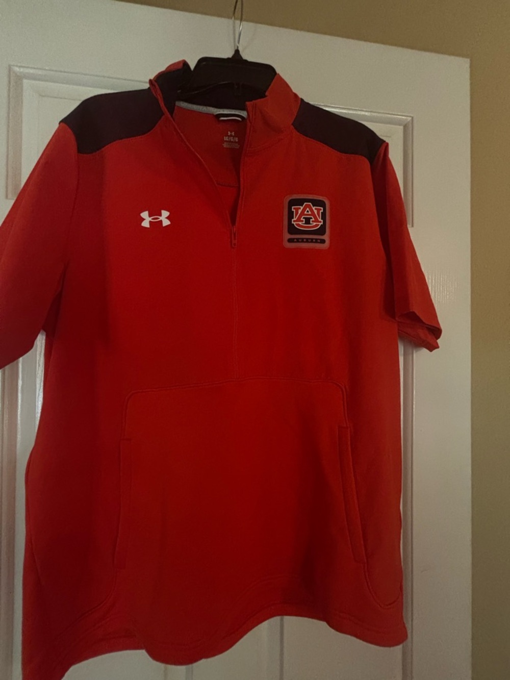 Under Armour Orange Pullover with Navy Shoulder Panels